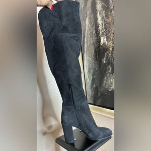 Over the knee suede boots